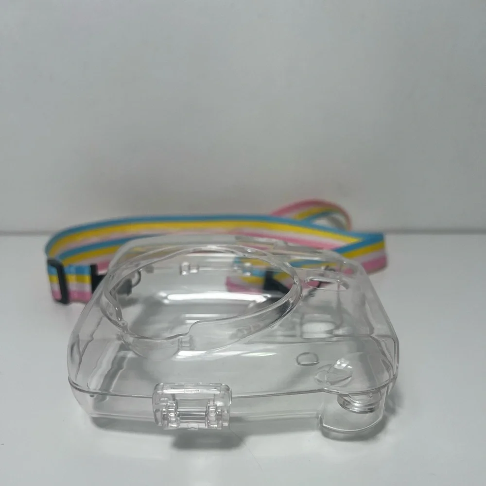 Fujifilm instax mini 8 Clear Instant Camera Case with Pastel Rainbow Strap